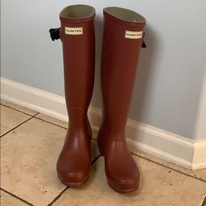 Red high Hunter boots women’s size 8